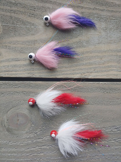Zonker Jigs for Fishing. Hand Tied, Pack of Two. Twitching Jigs